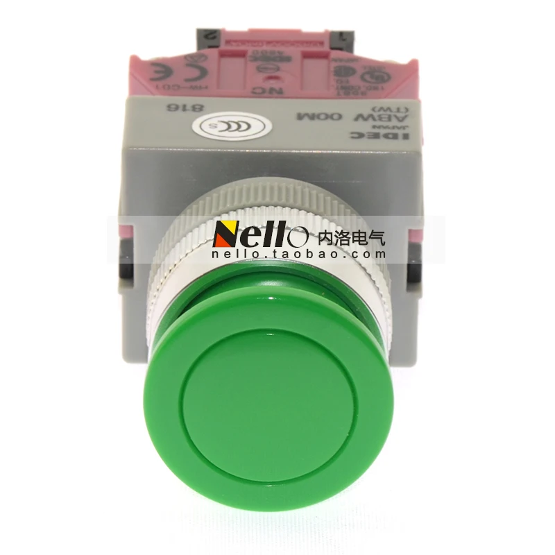 JAPAN IDEC 22mm mushroom pushbutton switch ABW310G ABW311G ABW310R ABW311R ABW301R ABW310ER ABW311ER ABW320G-10PCS