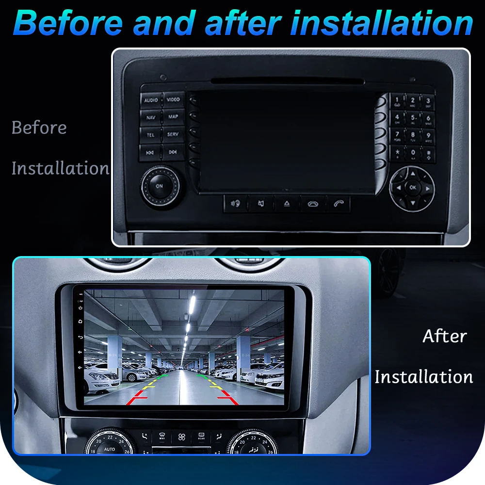 Android Auto Car Radio For Mercedes Benz M-Class W164 GL-Class X164 ML GL CarPlay Stereo GPS Multimedia Head Unit 2Din Bluetooth