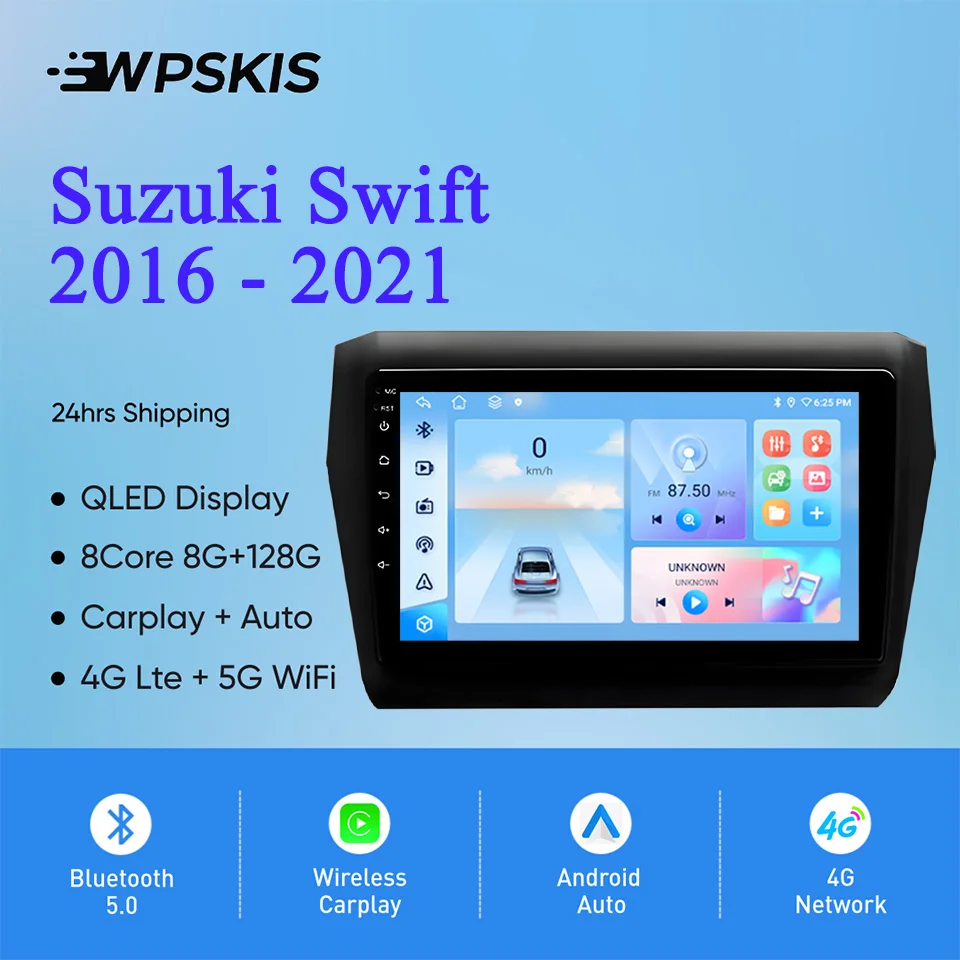 

Android 14 8GB For Suzuki Swift 2016 - 2021 Auto Radio Stereo Multimedia Video Player Navigation GPS Monitor 4G Lte WiFi Carplay