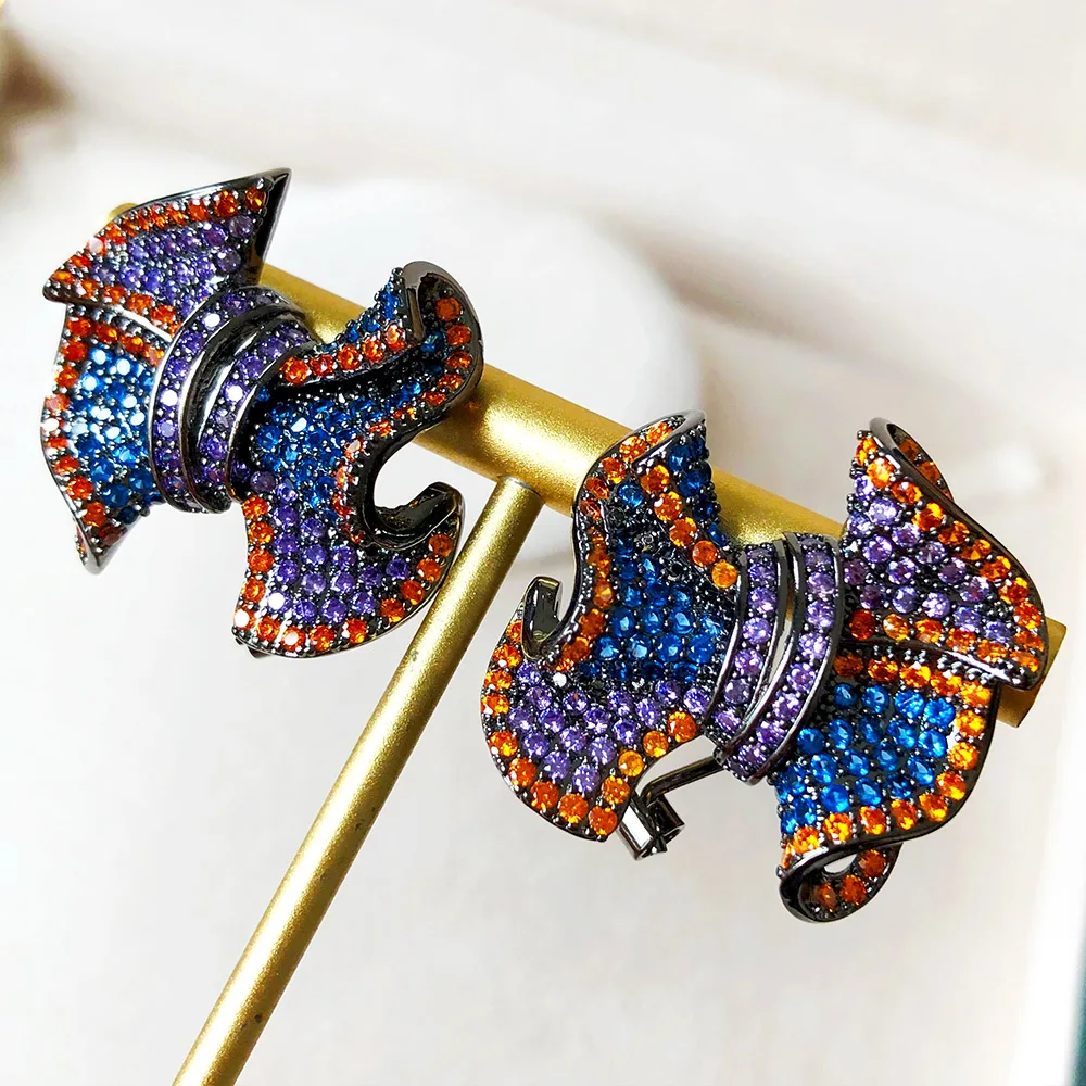 

GODKI Luxury Multicolor Bowknot Fashion Cubic Zirconia Women Dress Engagement Party Wedding Bridal Earring Summer Party