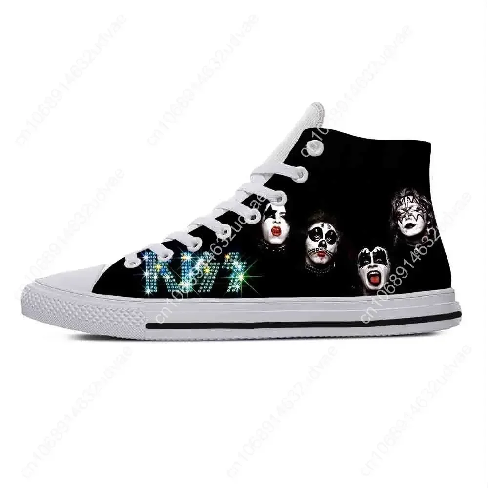 Heavy Metal zespół rockowy piosenkarka muzyczna pocałunek modne buty odzież na co dzień wysoki Top lekki oddychający buty sportowe męskie/damskie z nadrukiem 3D