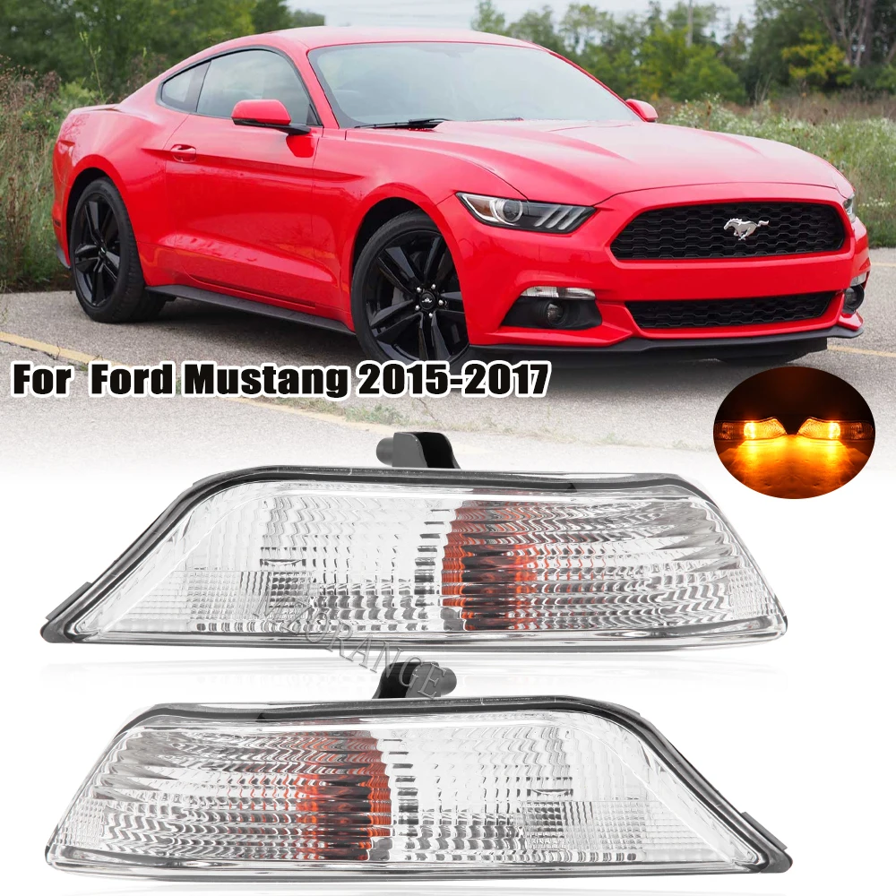 

Car Front Bumper Corner Turn Signal Lights For Ford Mustang 2015 2016 2017 Headlights Indicator Lamp With Bulbs Car Accessories