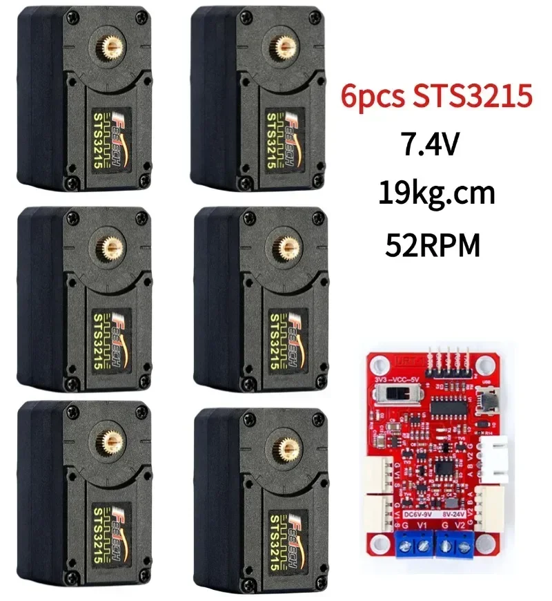 

Feetech STS3215 SO-ARM100 Сервопривод 7,4 В 19 кг 360 градусов Робот-сервопривод для Ai Robotics Arm/Рука робота для программирования своими руками с платой URT-1