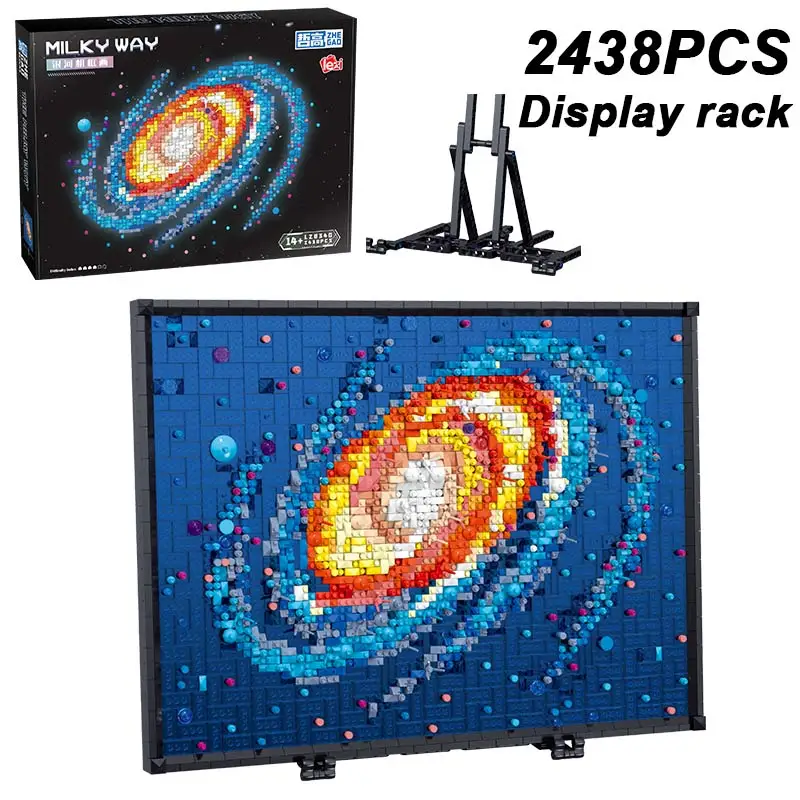 

2438PCS Creative The Milky Way Galaxy Painting Building Blocks Construction Micro Bricks Home Decoration Toys Gift For Adult Kid