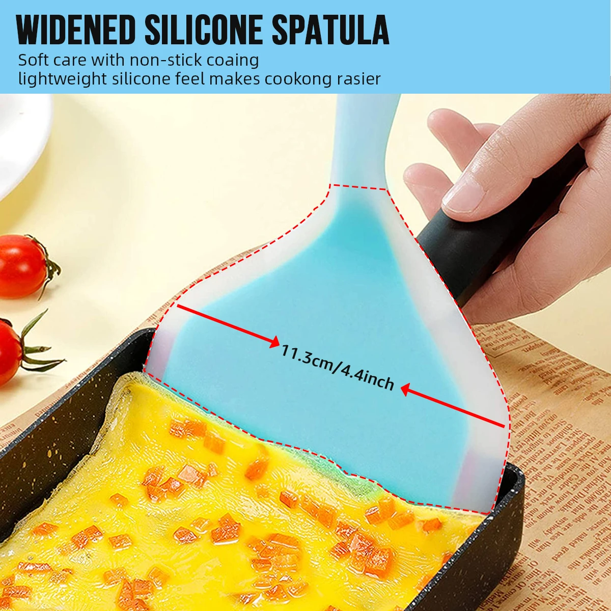 Silicone Spatula Cooking Utensils Beef Meat Egg Kitchen Scraper Wide Pizza Cooking Tools Shovel Non-stick Spatula Kitchenware