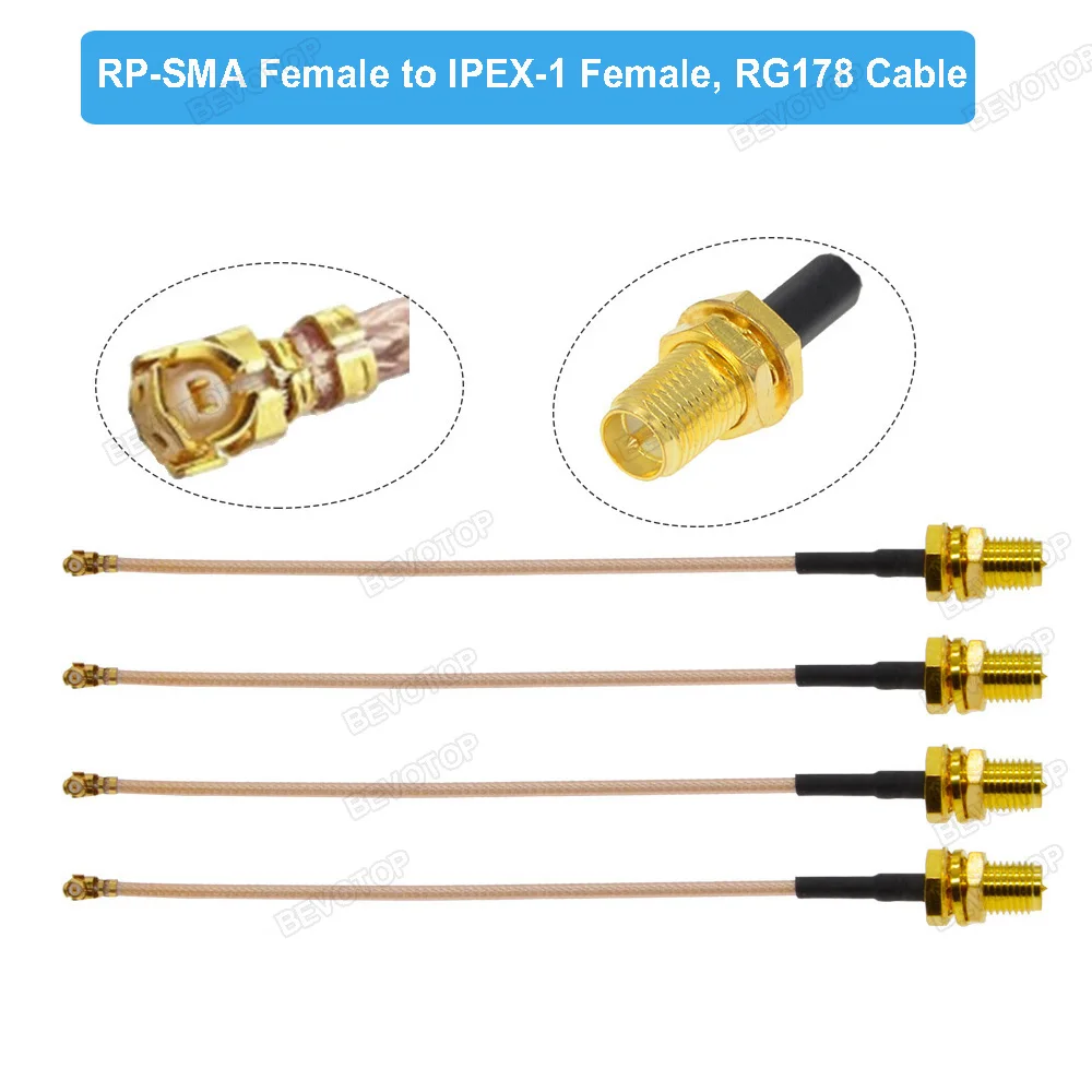 2pcs  Cable uFL///-1 Female to SMA Female/Male WIFI Antenna RF Cable RG178 Pigtail Extension BEVOTOP