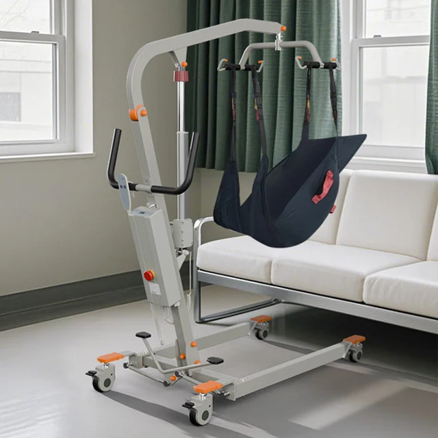 Upgraded Folding Electric Patient Lift Medical Transfer Unit with Sling for the elderly, Easy Removal 440 lb Weight Capacity