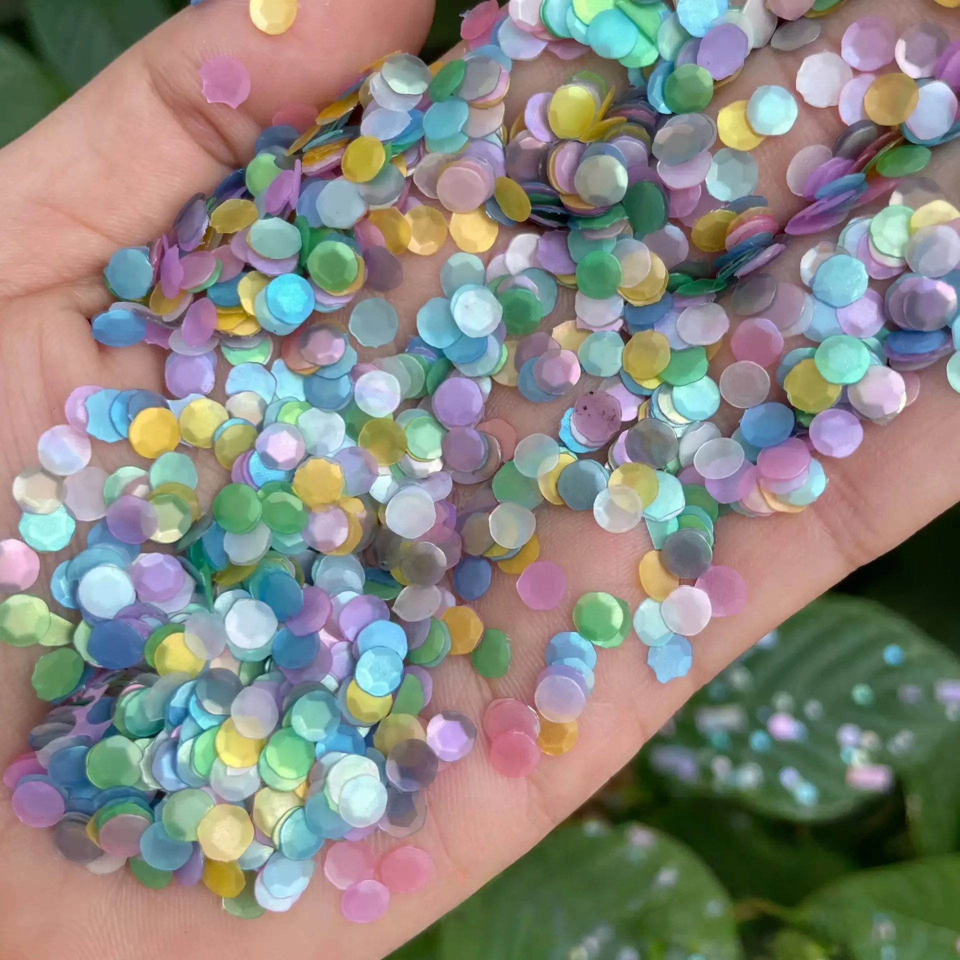 50g Iridescent Hologram Double Hole Clothing Sewing Accessories DIY Embellishment sequins,Matte Iridescent Sequins for Nail-Art