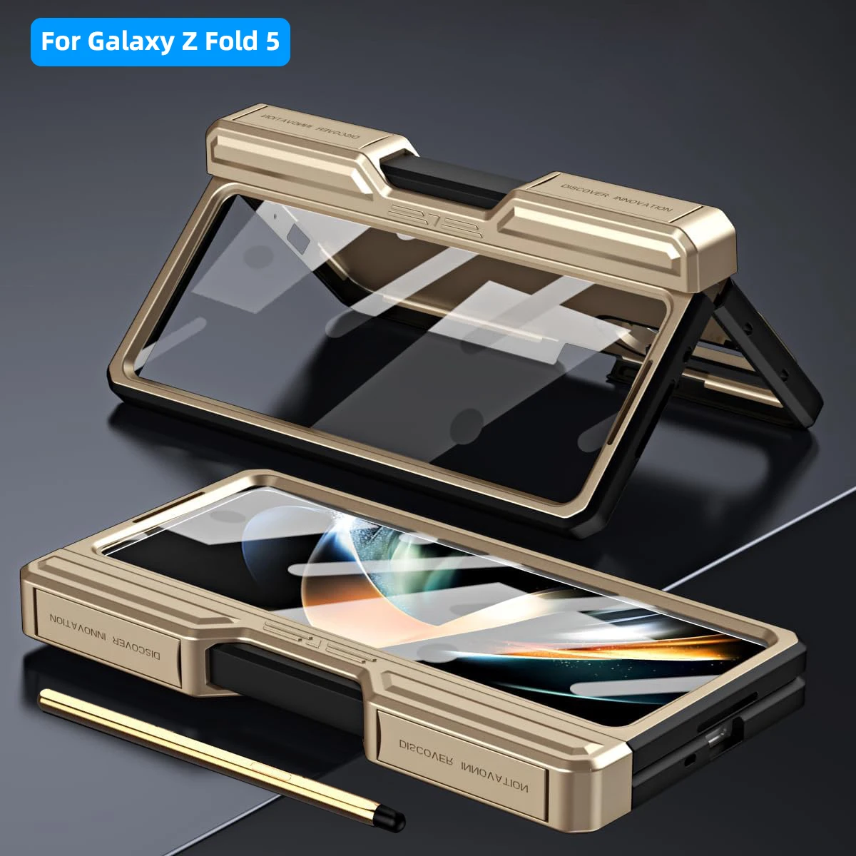 

Чехол для Samsung Galaxy Z Fold 4 Fold 5 6, защита объектива, полная защита экрана на шарнирах, чехол-подставка с S-ручкой для Fold54