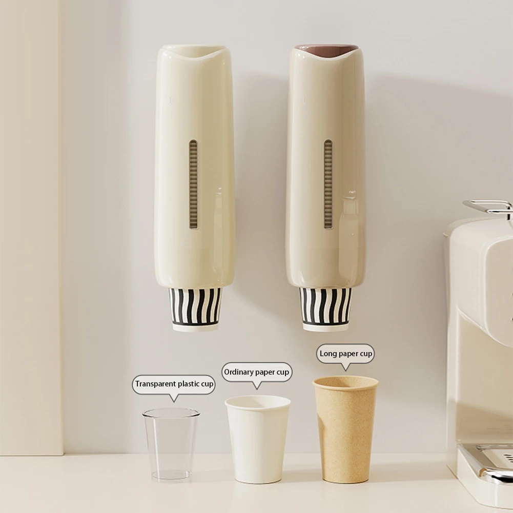 

Дозатор бумажного чашки для офиса/дома Используйте эстетически приятный современный кухонный пылепроницаемый настенный настенный диспенсер