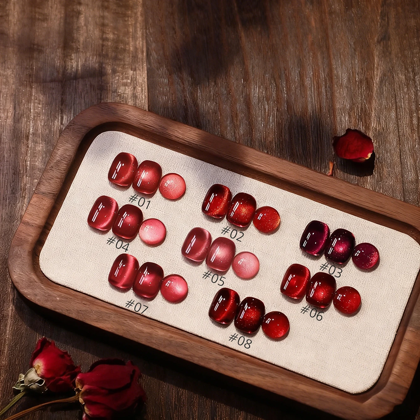 10ML Autunno Inverno Lucky Red Cat Eye Gel Polish Ciliegia Scuro Vino Rosso Glitter Diamante Sparkle Piccione Rosso Sangue Natale Nail Art