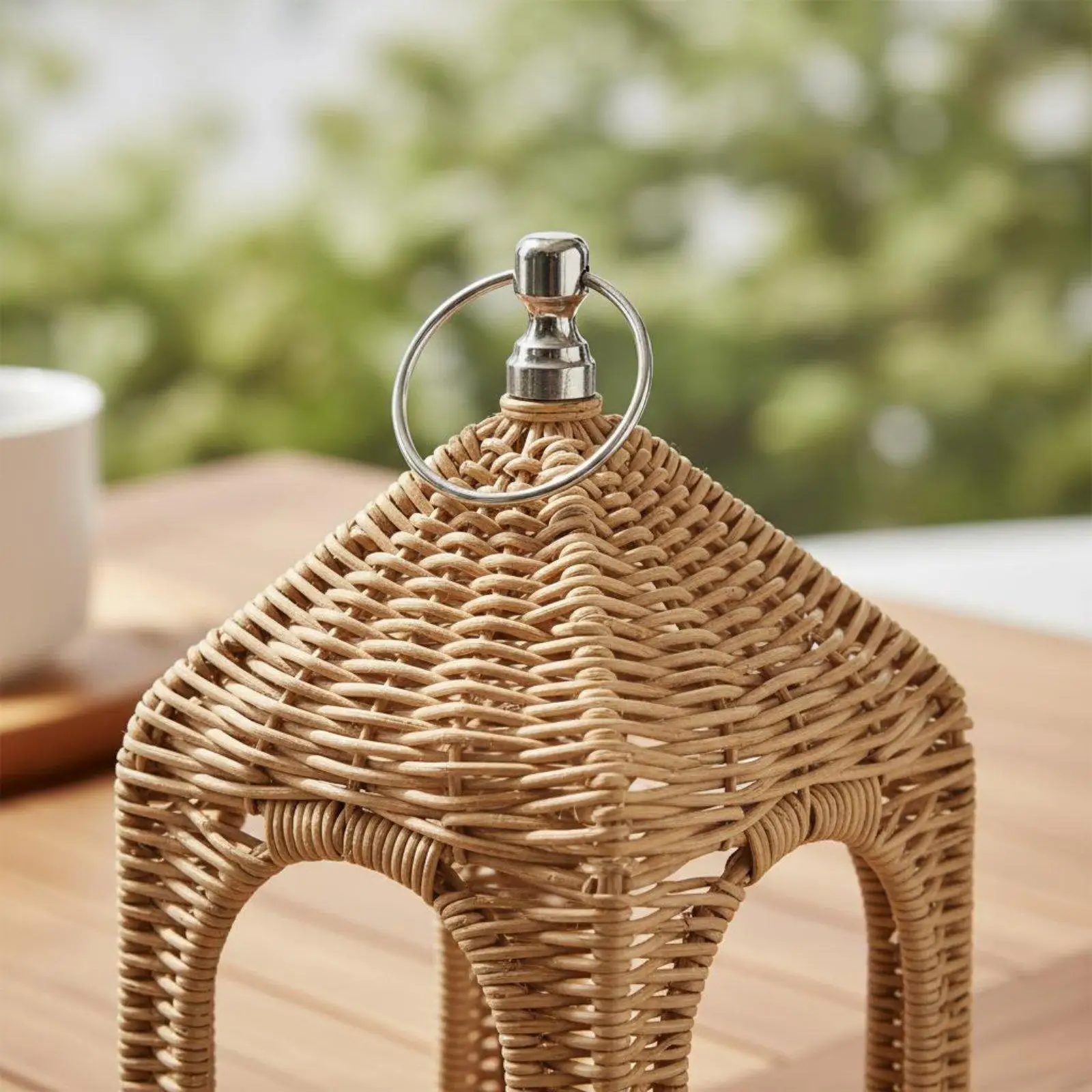 Handwoven Lantern Neutral Tone Candle Holder Large Decorative Lanterns for Garden Home Decor and Centerpiece Displays