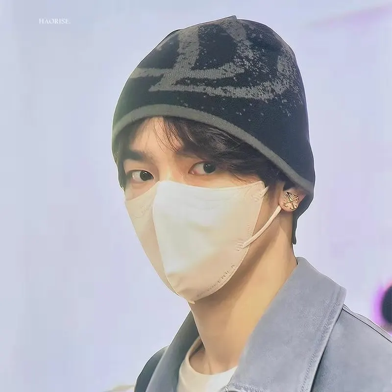 تشانغ هاو جينكاي يوان ريترو محبوك قبعة صوفية قبعة الطقس البارد عادية Sle نمط هندسي للشباب السفر مناسبة #2