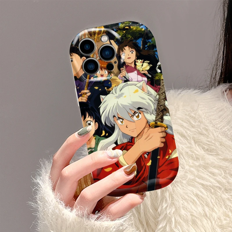 Anime Inuyasha Cute For Apple iPhone 15 14 13 12 11 XS XR X Pro Max Plus Wave Oil Funda Cover Phone Case