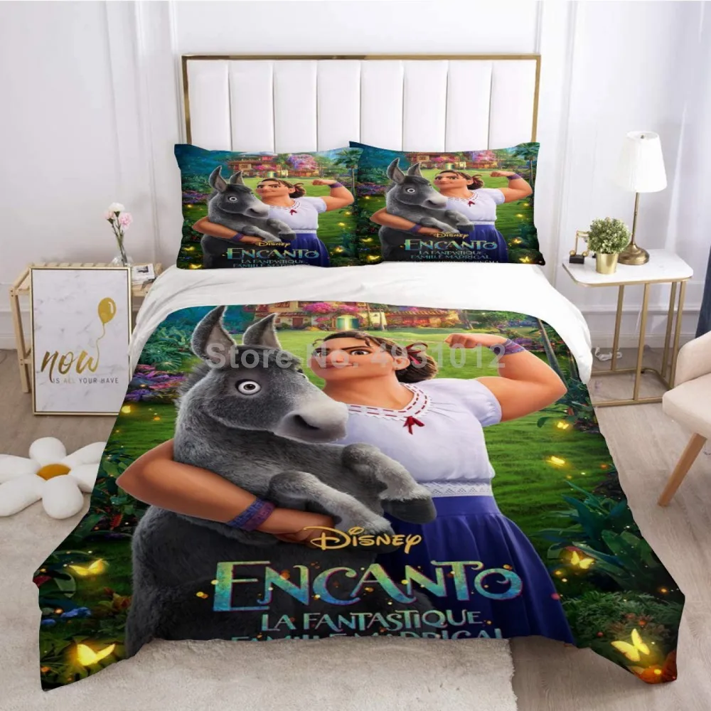 Disney-funda de edredón de Encanto mágico para niño y niña, de tamaño doble juego de cama, completo, Queen, funda de cama para bebé, regalo de cumpleaños