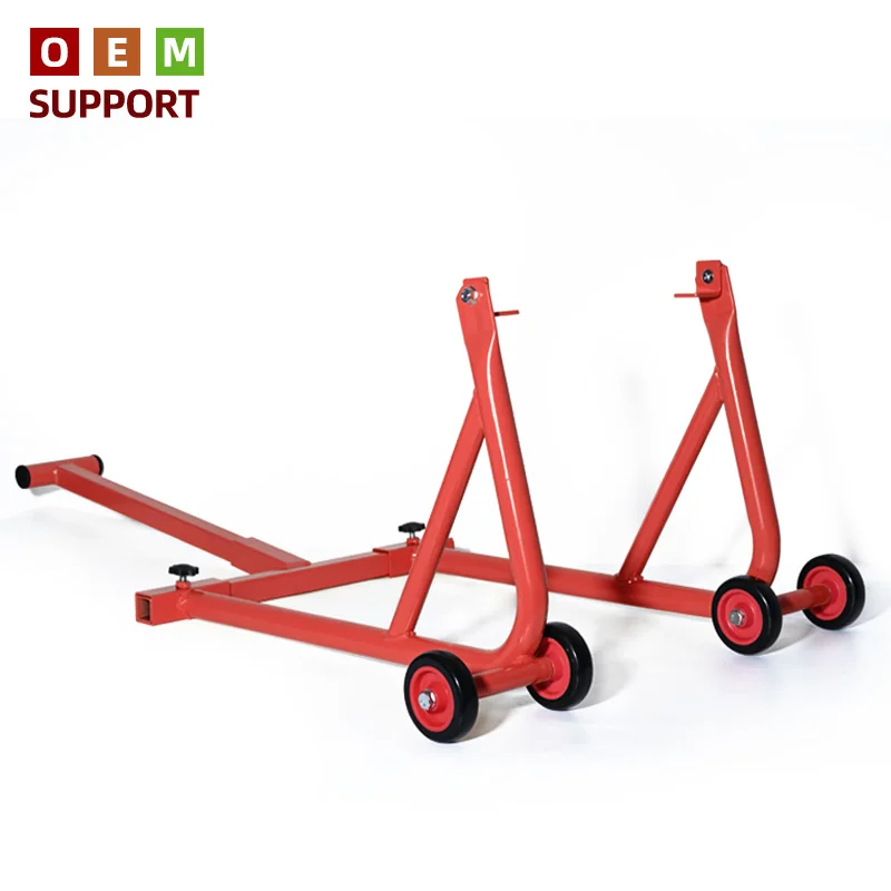 KARLION Premium Quality Motorcycle Paddock Lift Stand Front & Rear Wheel Support Tool for Repair Maintenance Parking