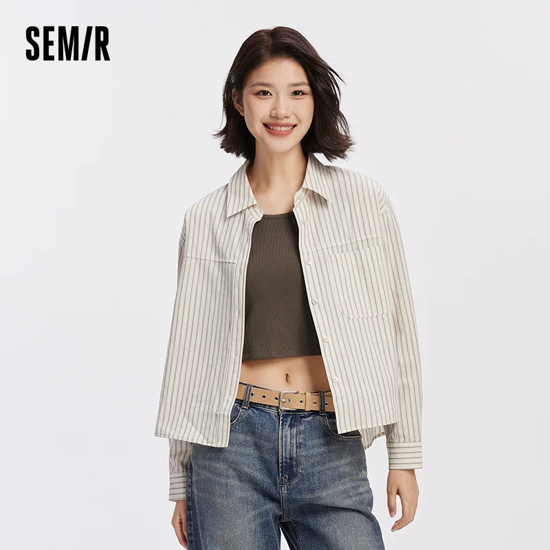 

Semir Long Sleeve Shirt Women Vest Oversize Blouse 2025 Autumn New Two Piece Set Streetwear