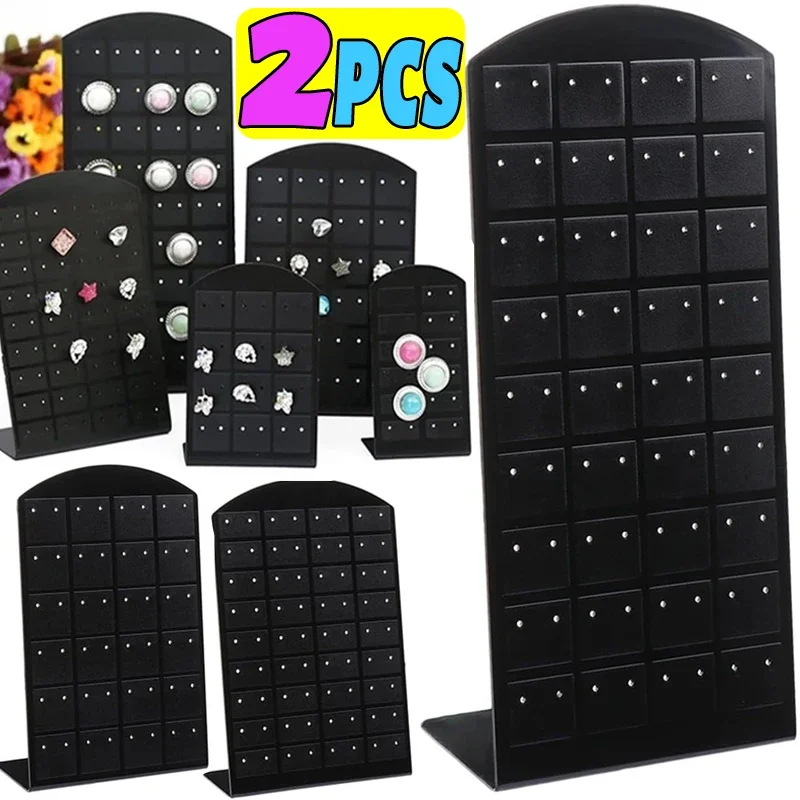 2 pçs 48/72 furos portátil brincos orelha studs titular plástico jóias expositores brinco vitrine organizador suporte rack de armazenamento