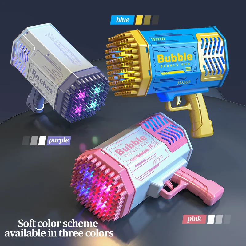 비눗방울 총 기계 (액 없음) - 40/69/109 구멍 블래스터, 어린이 야외 여름 장난감, 파티 선물 - 비눗방울 제조기