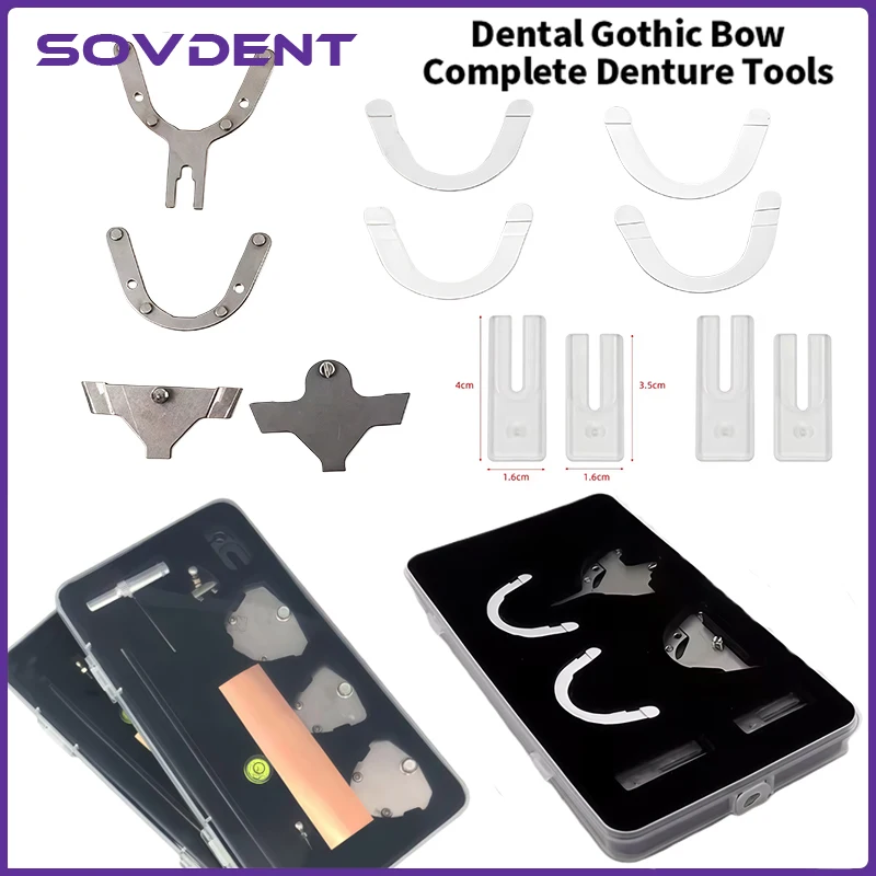 1 Set Dental Gothic Arch A/D Bow Complete Denture Tools Suitable for a Variety of Jaw Frames Fully Adjustable Semi Articulators