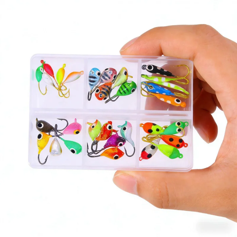 

Набор приманок 25-40 шт. с эффектом фишай, светящиеся в темноте, с защитой от зацепов, со свинцовой головкой, специальные мягкие приманки для ловли верхогляда, для зимней рыбалки, Artifa