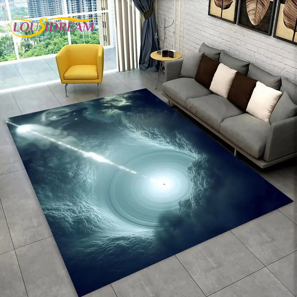 3D Natural ,Tornado, Cloud Twister Area Rug Large,Carpet Rug for Living Room Bedroom Sofa Doormat Decoration, Non-slip Floor Mat