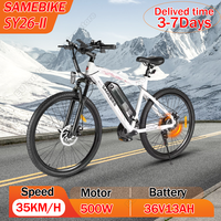 SAMEBIKE SY26-II Electric Bicycle 500W Motor 36V13AH Lithium Battery City E Bike Adult 26-inch Tire Commuting Electric Bike