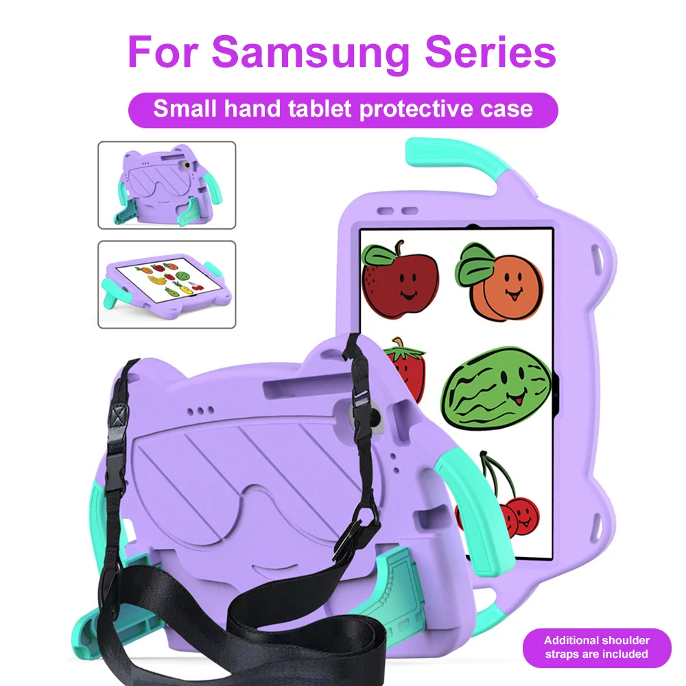 Capa de Tablet para Crianças com Design de Mãos Pequenas para Samsung Galaxy Tab A9 A11 Plus A7 Lite A7 A8 A9 A11 com Suporte de Ângulo Duplo e Alça