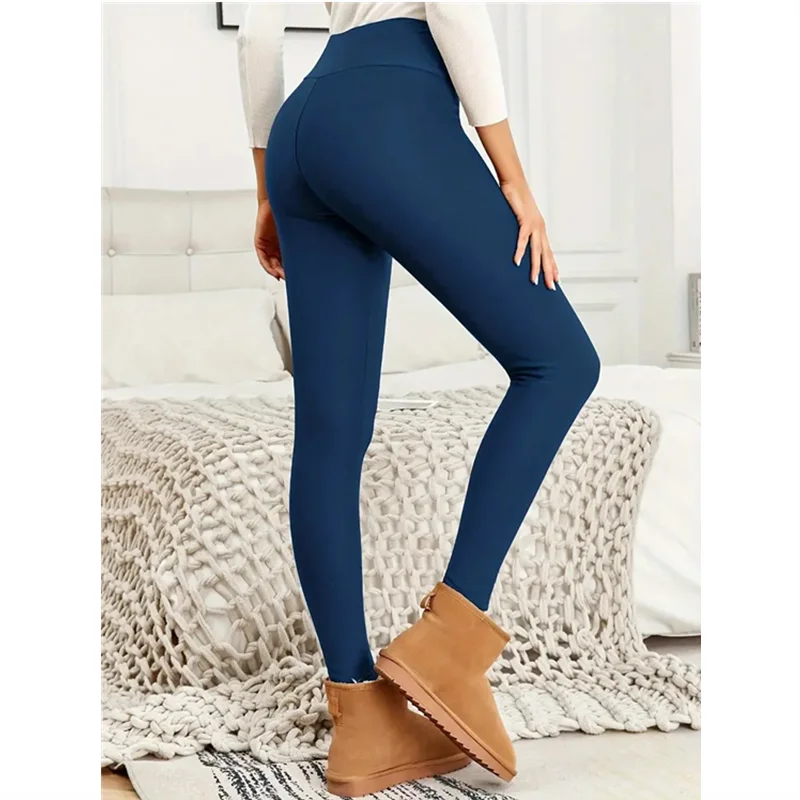 Warm Fleece Women Leggings Thicken High Waist Embroidered Letters Tights Pants Sherpa Lining Cold-proof Sports Yoga Trousers