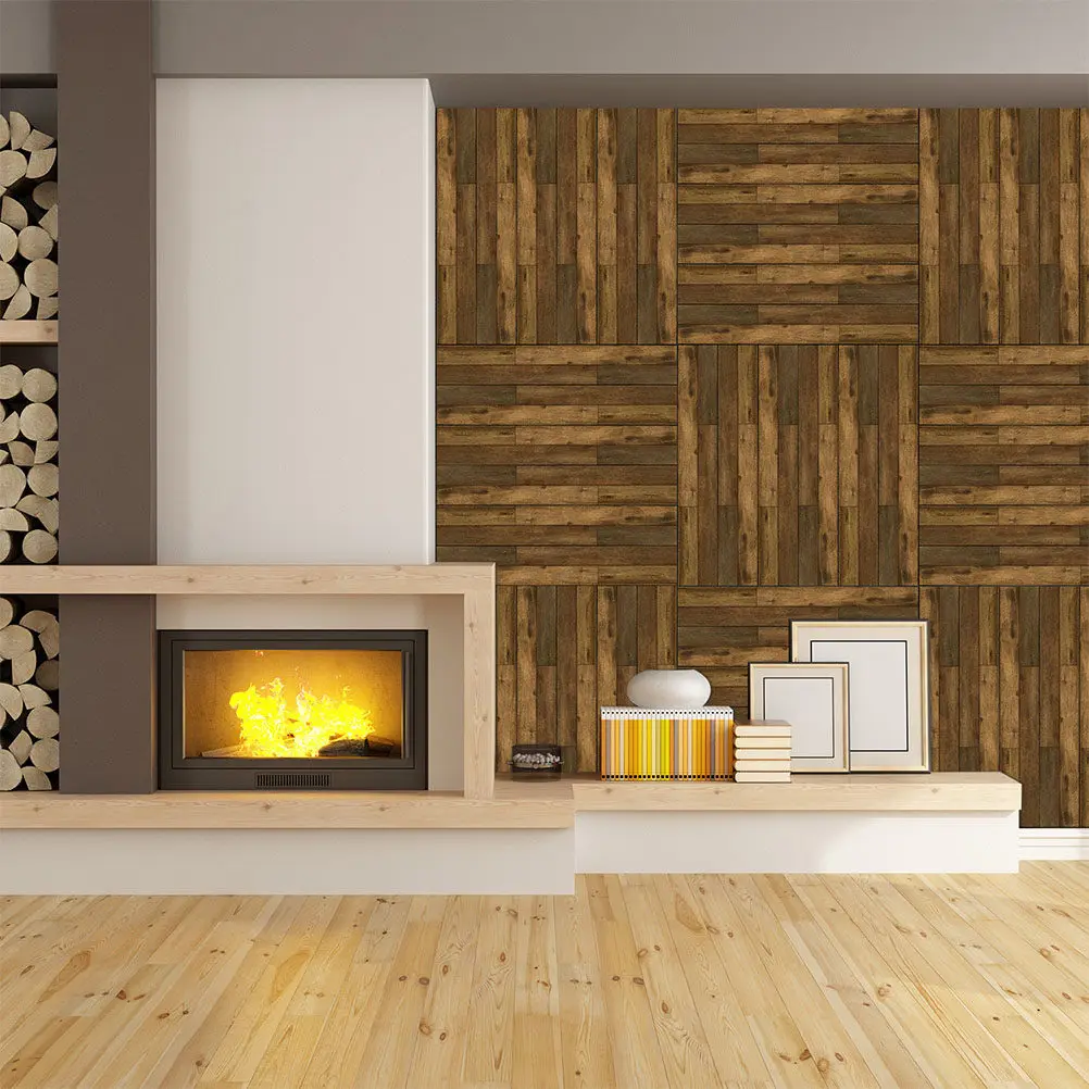 

5 шт. самоклеящихся напольных планок с текстурой дерева, ПВХ-материал, легко режутся, не оставляют следов клея, декор для пола в гостиной