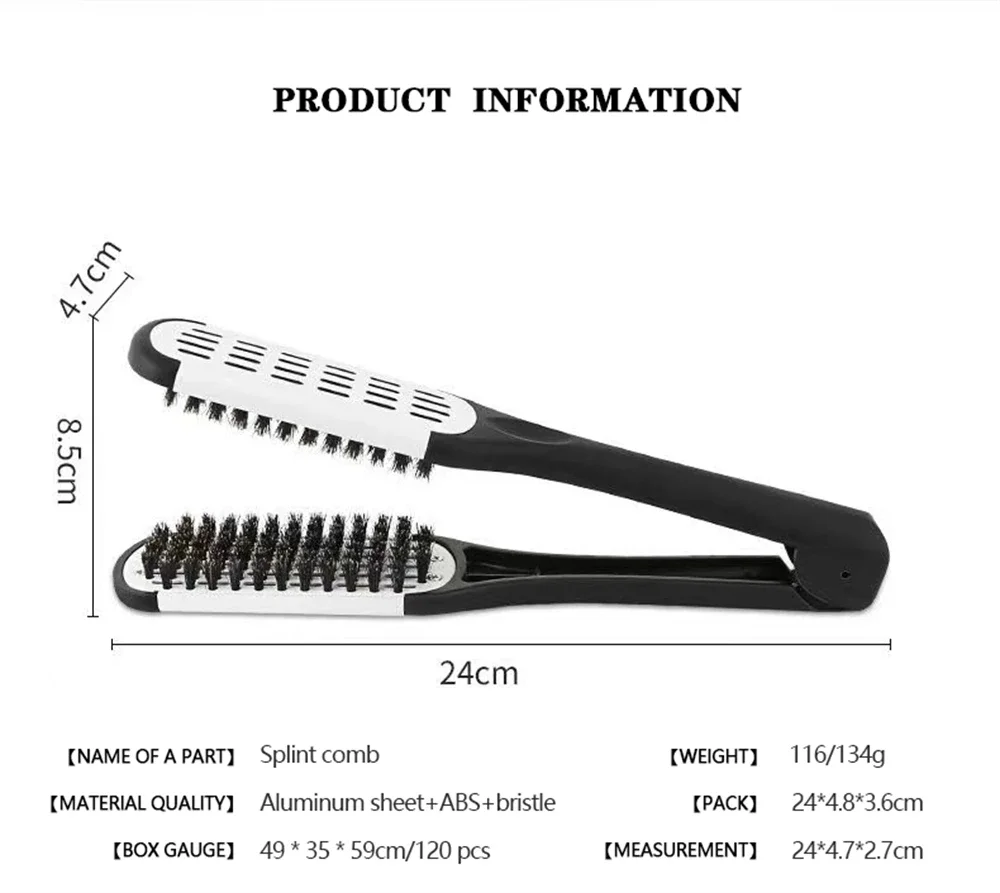 V Shape Plastic Hair Straightening Comb