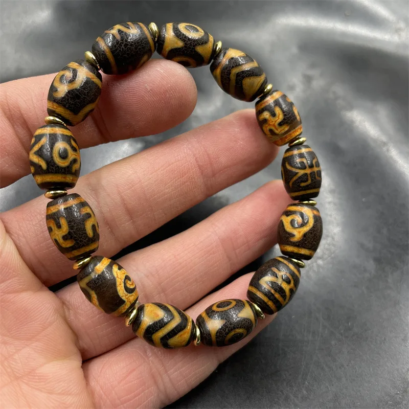 Cheap Jade Tibetan Vintage Vintage Vintage Sky Beads Agate Multi-Treasure Beads Bracelet Old Agate Rice Beads Bracelet Special O