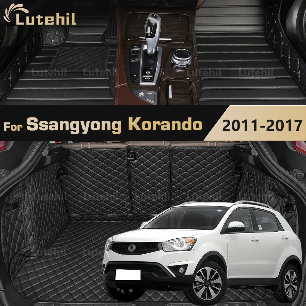 Car Floor Mats For Ssangyong Korando 2011-2017 Trunk mat Cargo Liner Protection Carpet Custom Floor Liners Accessories