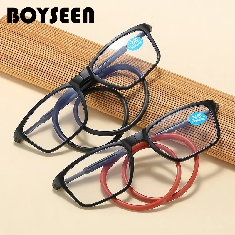Portable magnetic reading glasses that can be hung around the neck with adjustable lanyard for men and women