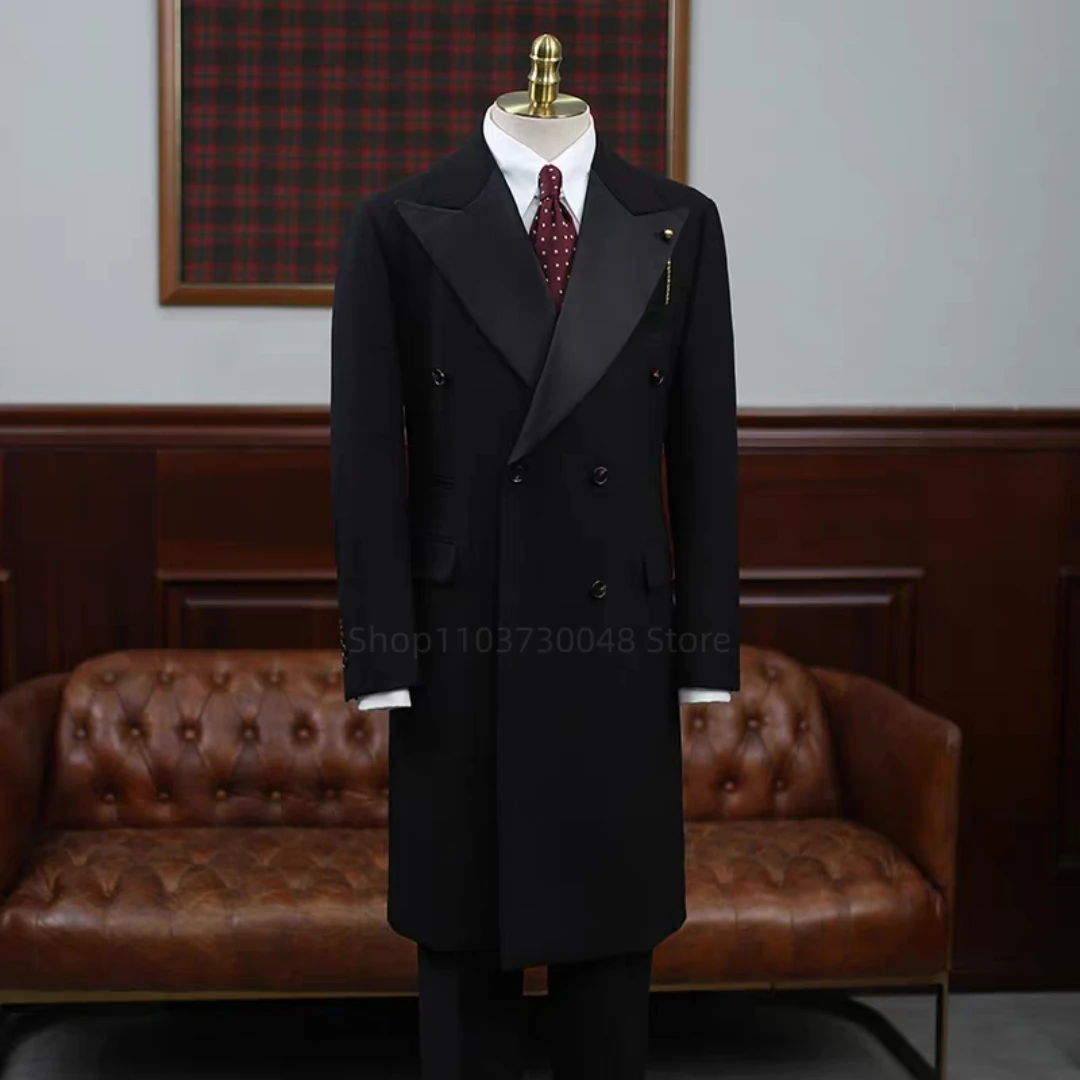 

Classic Men Long Blazer Formal Party Slim Fit Double Breasted Suits Coat Costumes Wedding Banquet Grooms Fashion Coat 1 Pieces
