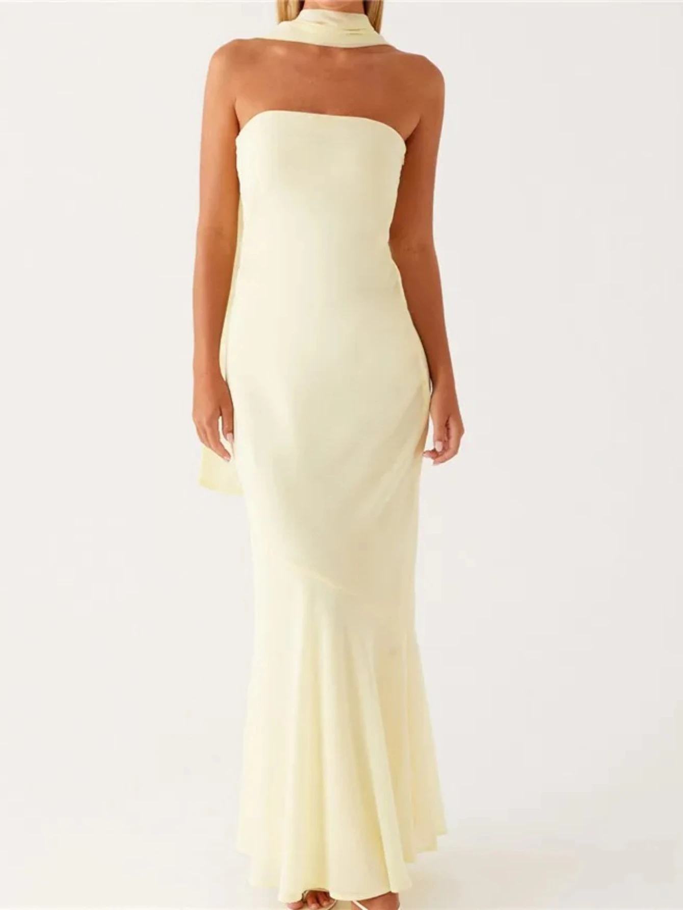 여성용 플로럴 스트랩리스 드레스 Y2K 백리스 슬리브리스 튜브 롱 드레스 섹시 메쉬 바디콘 여름 비치 파티 선드레스