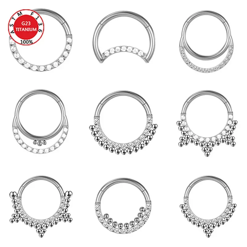 Septum Piercing Titanium Nose Rings for Women Daith Earring Clicker Jewelry Ring Bead Ombligo Gifts Women Accessories Wholesale