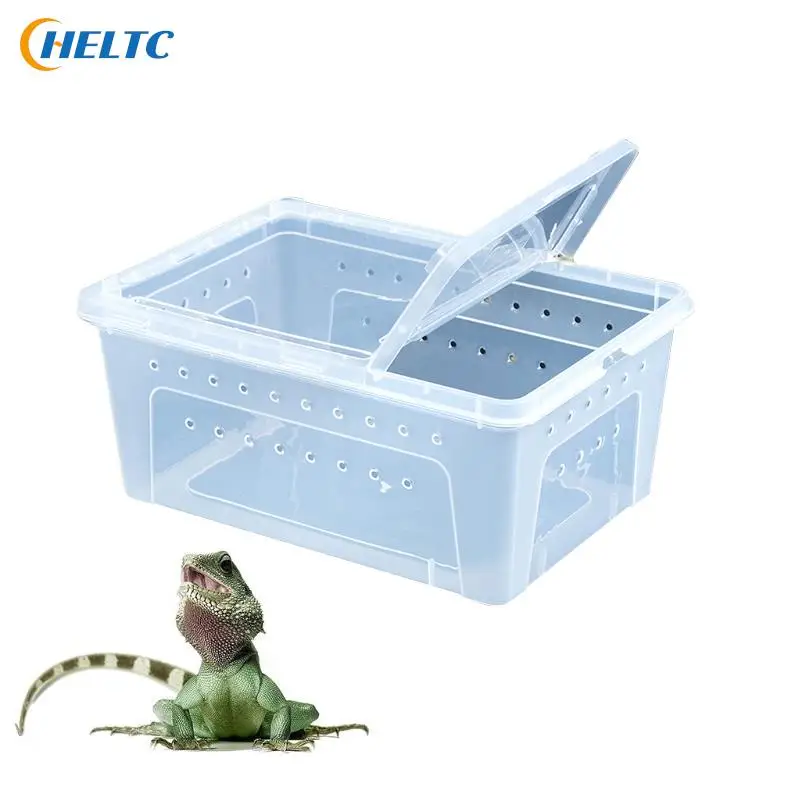 1pcs Plastic 19cmx12.5cmx7.5cm Terrarium For Reptiles Spider Transparent Plastic Feeding Box Insect Food Feeding Container