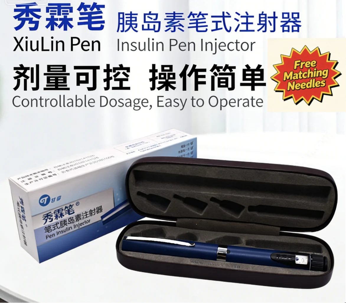 Ganlee Xiu Lin Pen Insulin Injector – Reusable Insulin Pen Compatible with Gan & Li 3mL Cartridges（Blue or Red）