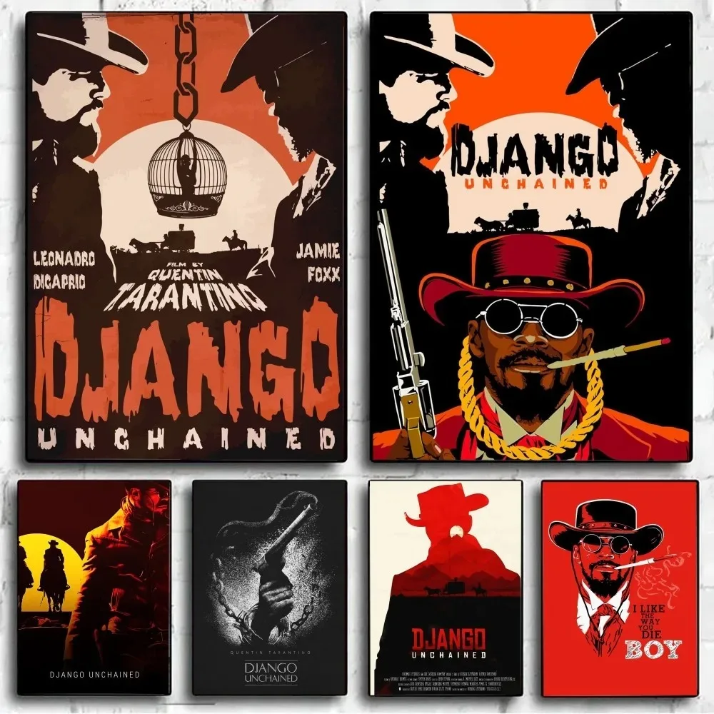 الفيلم الكلاسيكي جانغو غير مقيد المشارك الرجعية المشارك قماش اللوحة جدارية الحديثة غرفة المعيشة المنزلي غرفة نوم دراسة الفن الزخرفية #1