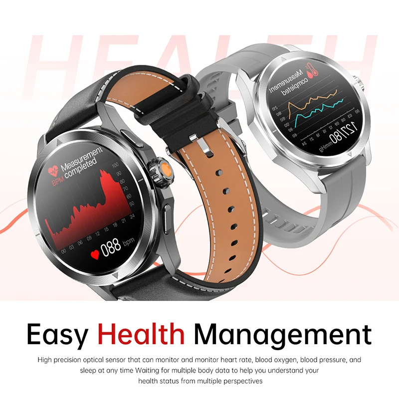 New Compass Men's 5.0 Bluetooth Smart Call Watch Heart Rate Sleep Blood Pressure Monitoring Function Android IOS Smart Watch