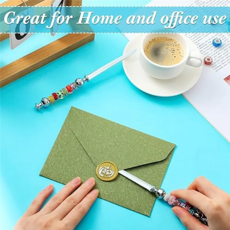 

16Pcs Beaded Letter Opener Metal Letter Opener Kit Envelope Slicing Beaded Letter Opener Kit For Gifts Office Home Diysupplies