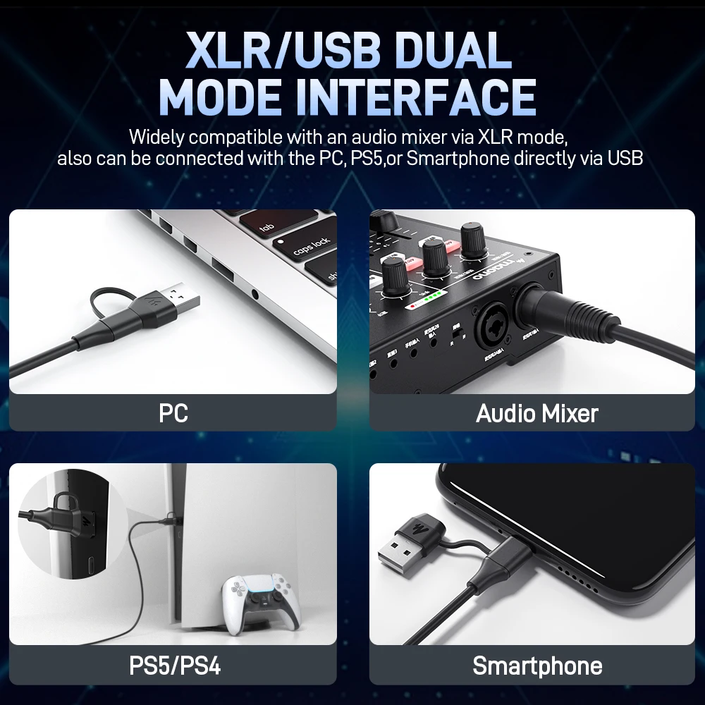 MAONO PD200X XLR/USB Dynamic Microphone for PC RGB Gaming Streaming Microphone with MAONO Link Software Mute Gain Knob Volume Control and Headphone Jack for Streaming Podcasting Recording Gaming Video