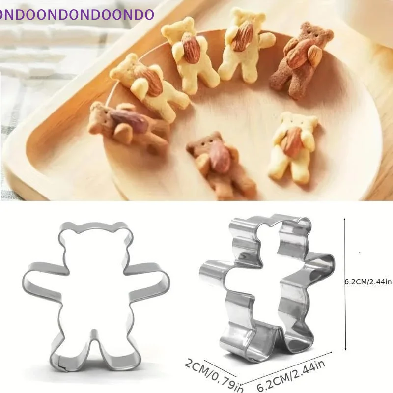 Cute Bear Cookie Cutters Stainless Steel Baking Festive Biscuits Molds - Suitable For Christmas Cake Pastry Dessert Cookie Tool