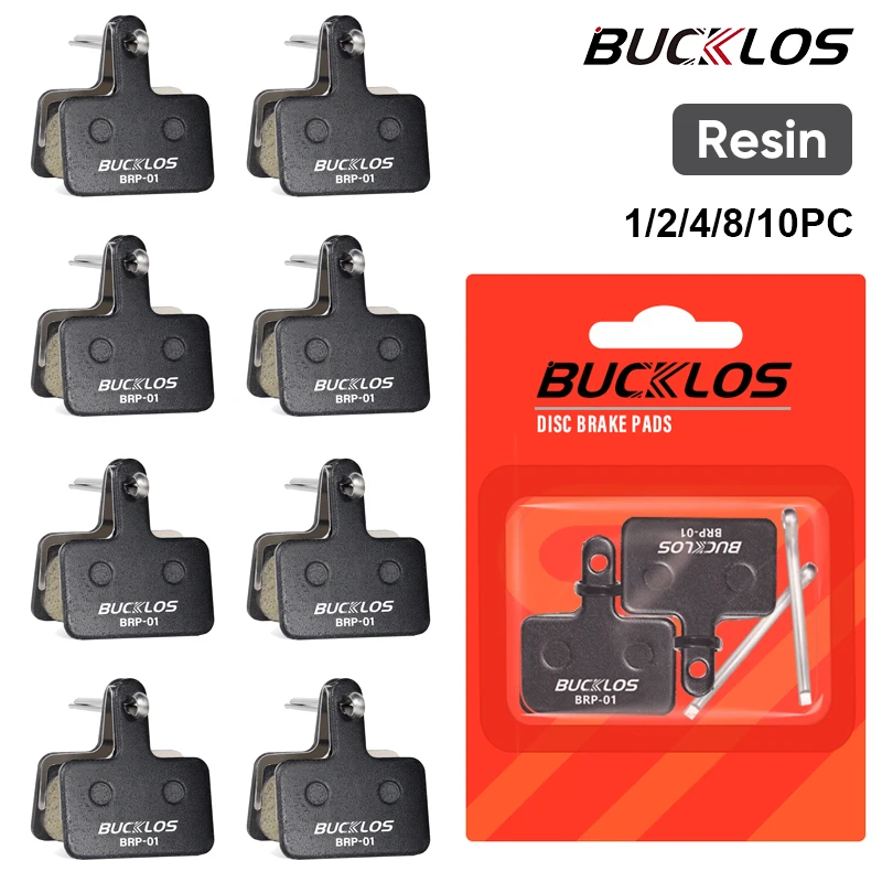 BUCKLOS Resin Brake Pads 1/2/4/6/8/10PC Bike Hydraulic Disc Pads For SHIMANO MT200 B01S Wear-resistant Durable Bicycle Brake Pad