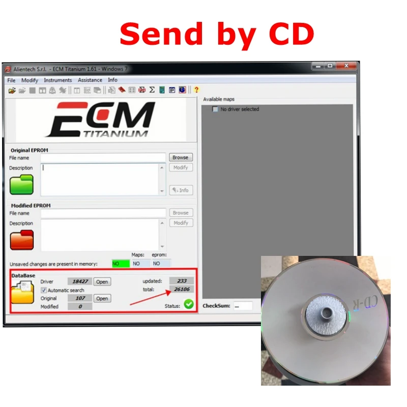 

ECM Titanium V1.61 Program Tool and Software with 26100 Driver ECU Multi-languages With 18259+DRIVER Windows10 with CD Free Ship