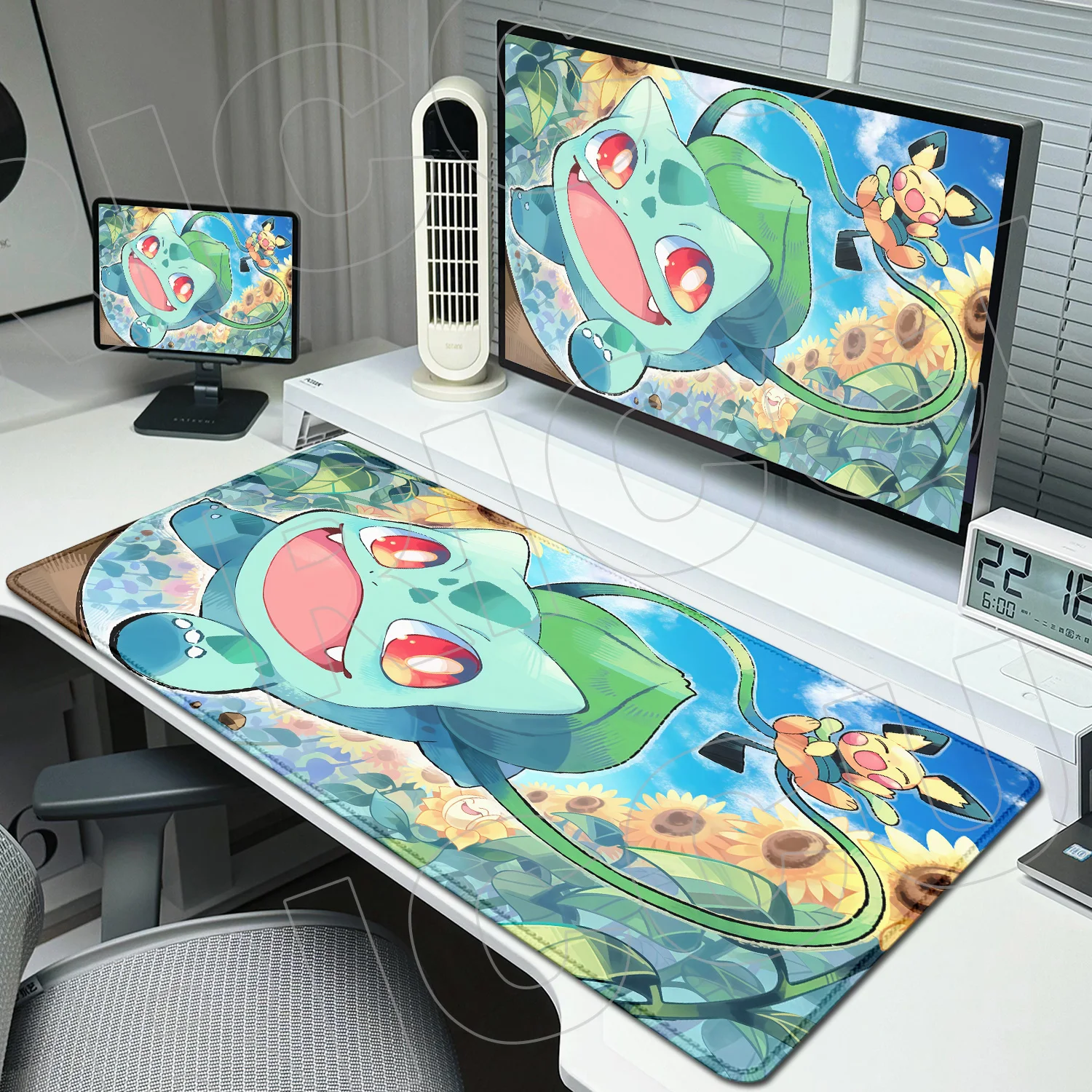 

XXL 30x60cm Anime Mouse Pad Non-Slip Large Pokemon Bulbasaur Gamer PC Accessories Office Mousepad Game Keyboard expand Desk Mat