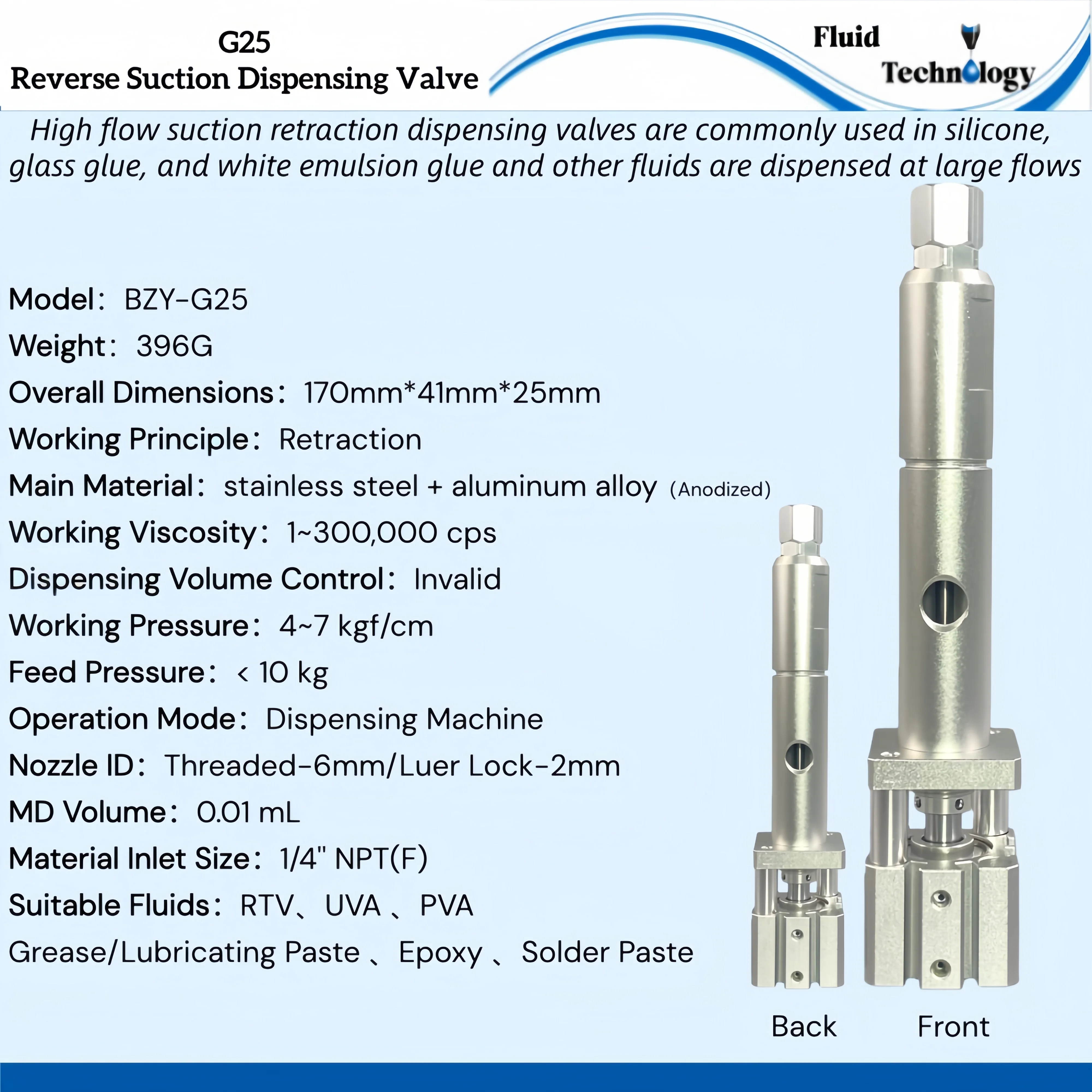 Silicone High Flow Dispensing Valve for Gas Pneumatic Power High Viscosity Butter Dispensing Valve