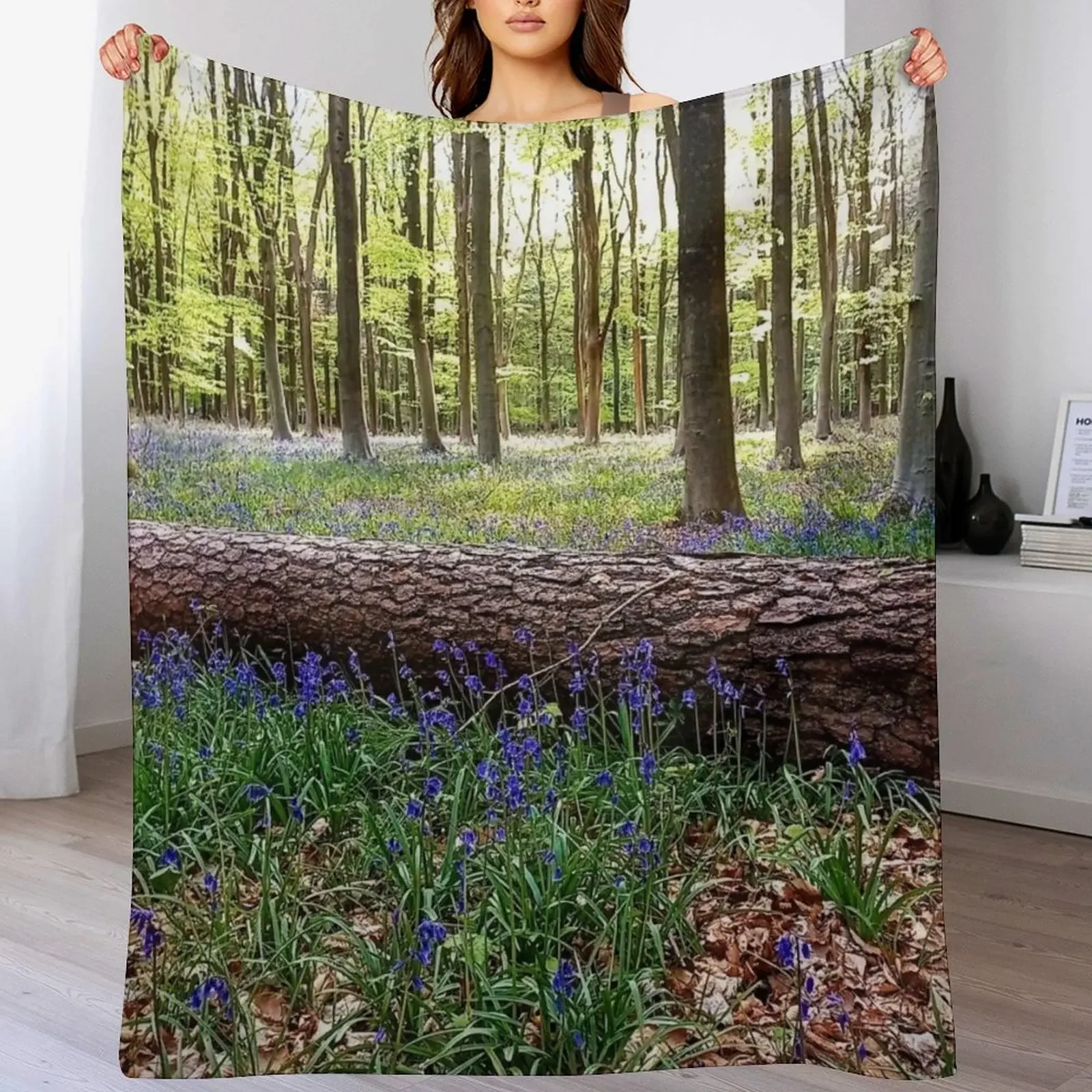 

Bluebells in the Beechwood Throw Blanket manga Hairy Summer Shaggy Blankets