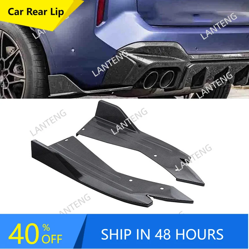 Car Rear Bumper Lip Diffuser Splitter Spoiler Body Kit For X1 X2 X3 X4 X5 X6 X7 Winglets Side Extension Scratch Protector Black